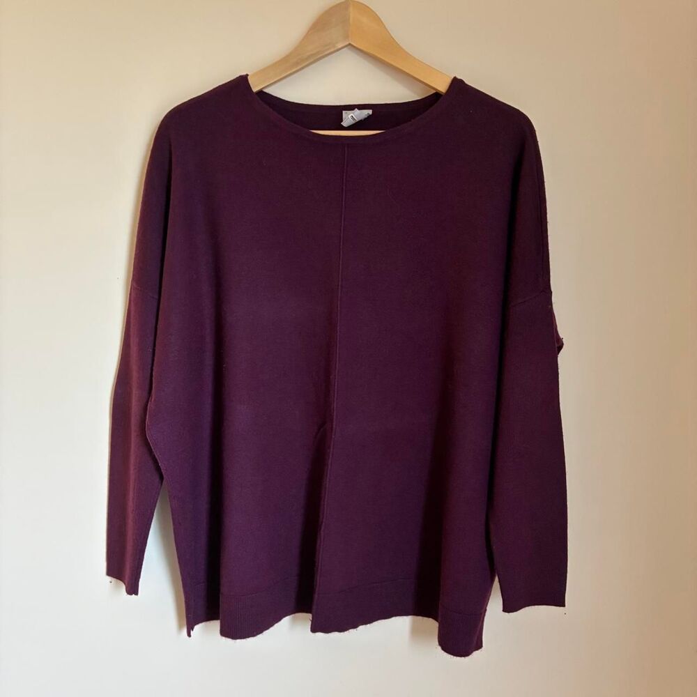 Chico-s Women's Burgundy and Purple Sweater Size L 2